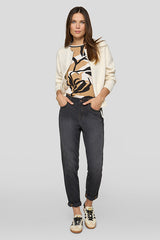 ALABASTER ZIPPED ROUND NECK CARDIGAN