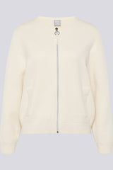 ALABASTER ZIPPED ROUND NECK CARDIGAN