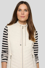 DRAWSTRING COLLAR QUILTED VEST
