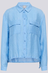 DRAPED DRAWSTRING LIGHTWEIGHT BLOUSE