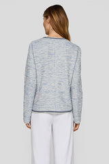 CONTRASTING PIPING TEXTURED JACKET