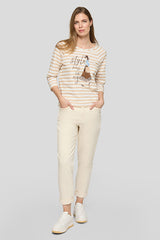FRONT DESIGN STRIPED T-SHIRT