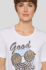 GOOD TIMES RHINESTONE MOTIF T-SHIRT