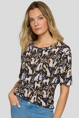 EXOTIC ALL-OVER DESIGN T-SHIRT