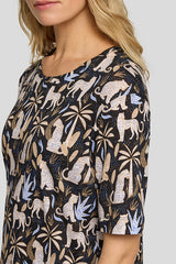EXOTIC ALL-OVER DESIGN T-SHIRT