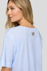 FRONT PRINT RHINESTONE DETAILS T-SHIRT