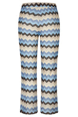 CHEVRON PRINT WIDE LEG TROUSERS