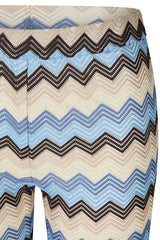 CHEVRON PRINT WIDE LEG TROUSERS