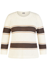 STRIPED TEXTURED KNIT SWEATER