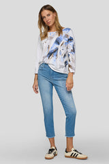 ABSTRACT BRUSHSTROKE PRINT SWEATER