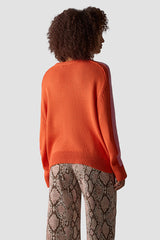 LETTERING CONTRASTING COLORS KNIT SWEATER