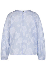 LIGHT BLUE FLORAL LONG SLEEVE BLOUSE