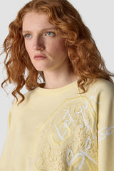 LACE APPLIQUE SWEATSHIRT