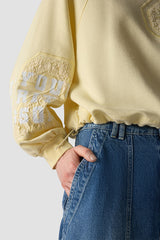 LACE APPLIQUE SWEATSHIRT