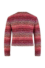 MULTICOLOR KNIT BUTTONED JACKET