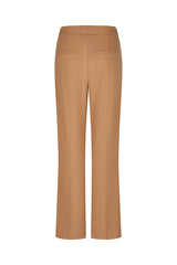 BROWN FLARE ELASTIC WAIST TROUSERS