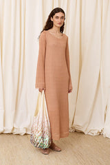 PINK LUREX MIDI DRESS