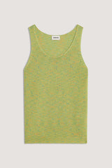 LIME GREEN MOTTLED COTTON TANK TOP