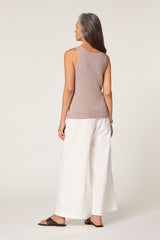 HEATHER BEIGE MOTTLED COTTON TANK TOP