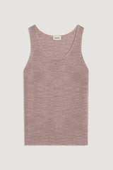 HEATHER BEIGE MOTTLED COTTON TANK TOP
