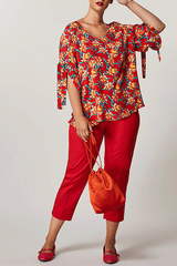 RECITA STRETCH SATIN CROPPED TROUSERS