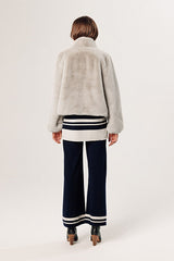 BEIGE FAUX FUR JACKET