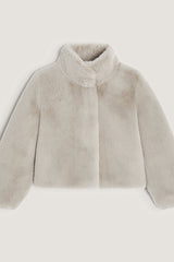 BEIGE FAUX FUR JACKET