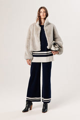 BEIGE FAUX FUR JACKET