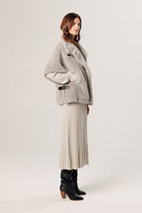 BEIGE FAUX FUR CAPE