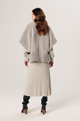 BEIGE FAUX FUR CAPE