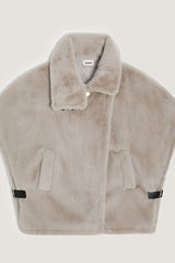 BEIGE FAUX FUR CAPE