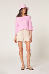 CANDY PINK SHORT-SLEEVE PULLOVER