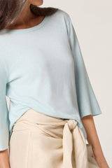 AQUA BLUE SHORT-SLEEVE PULLOVER