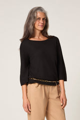 BLACK SHORT-SLEEVE PULLOVER