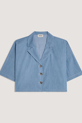 BLUE OVERSIZED CHAMBRAY SHIRT