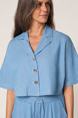 BLUE OVERSIZED CHAMBRAY SHIRT