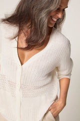 ECRU OPENWORK CARDIGAN