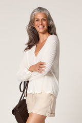 ECRU OPENWORK CARDIGAN