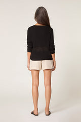 BLACK OPENWORK CARDIGAN