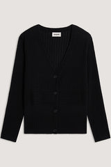 BLACK OPENWORK CARDIGAN