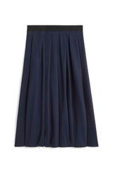 NAVY FLARED LONG SKIRT