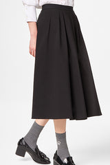 BLACK FLARED LONG SKIRT