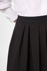 BLACK FLARED LONG SKIRT