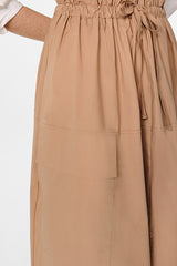 MOCHA LONG COTTON SKIRT