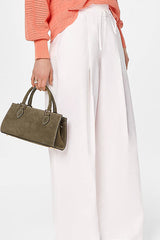 WHITE WIDE COTTON TROUSERS