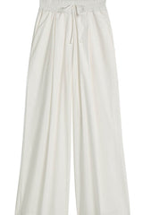 WHITE WIDE COTTON TROUSERS