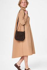 MOCHA BROWN LONG COTTON DRESS