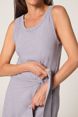 HEATHER GREY LONG TANK DRESS