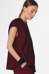 BURGUNDY RED COTTON TOP