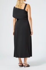 AFFORI EMBROIDERY DETAIL LONG JERSEY DRESS